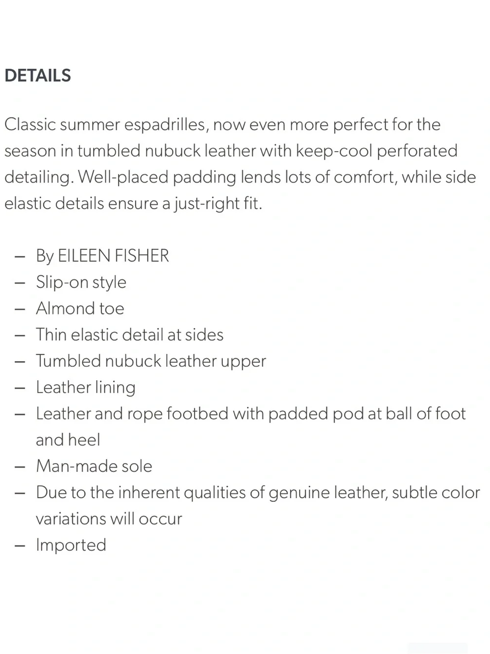 NWOB Eileen Fisher Lee 2 Espadrilles in Tan